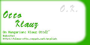 otto klauz business card